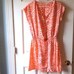 Silk cinched waist dress